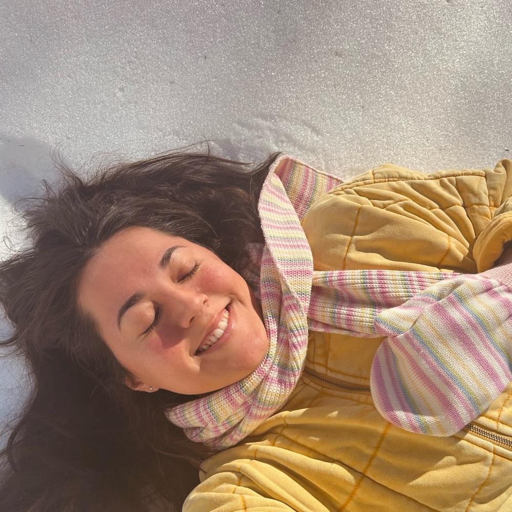 Djerf avenue Striped Pink and Yellow Scarf